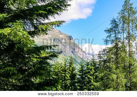 Panoramic View Of An Alpine Valley