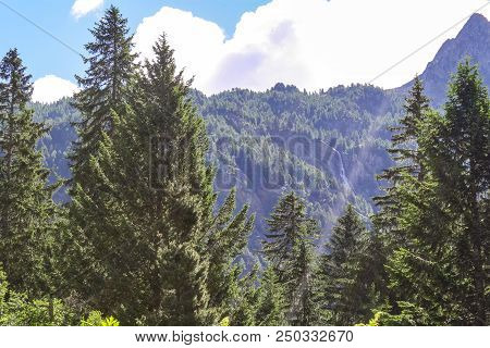 Panoramic View Of An Alpine Valley