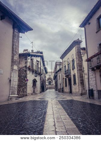 Beautiful View In The Medieval Village Of Pescocostanzo