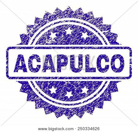 Acapulco Stamp Watermark With Grunge Style. Blue Vector Rubber Seal Print Of Acapulco Tag With Grung