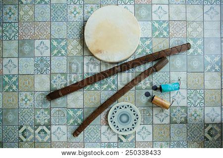 A Musical Instrument For Playing Religious Music In Shamanistic Or Buddhist Temples.