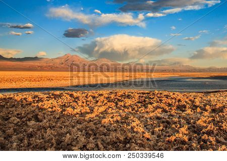 Volcanoes Licancabur And Juriques, Moon Valley, Atacama, Chile