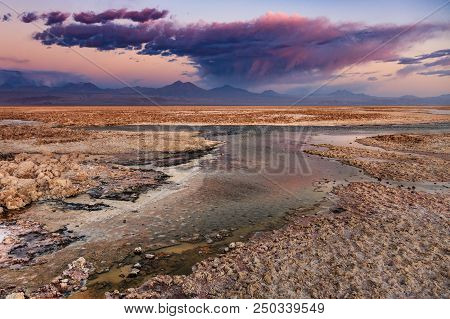 Volcanoes Licancabur And Juriques, Moon Valley, Atacama, Chile