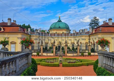 Buchlovice, Czech Republic - July 12, 2018: Chateau Buchlovice Is Designed In The Italian Baroque St