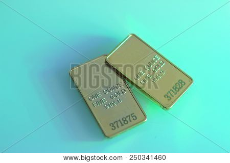False Generic Gold Lingot. No People. Copy Space