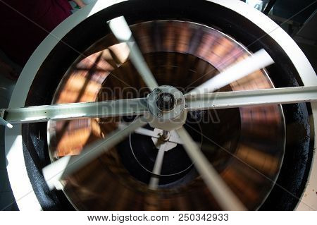 Honey Extractor With Honeycomb Wax With Honey Frame