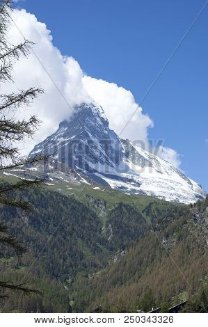 Mountain Landscape, In The Pennine Alps In The Canton Of Valais