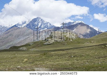 Mountain Landscape, In The Pennine Alps In The Canton Of Valais
