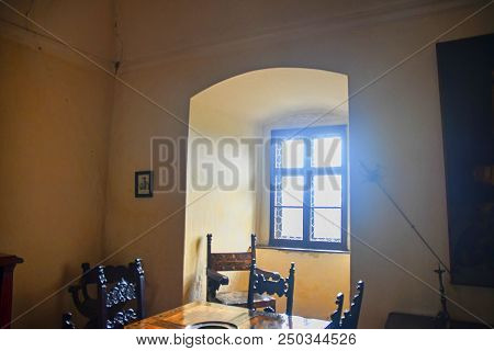 Buchlov, Czech Republic - July 12, 2018: Interior Of Castle Buchlov. The First Building Of The Castl