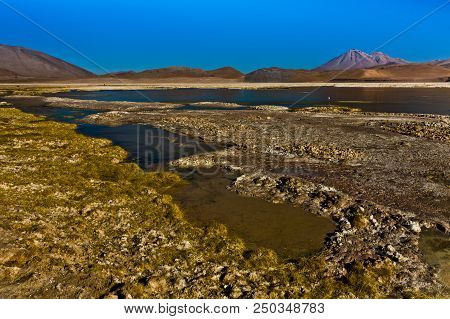 Volcanoes Licancabur And Juriques, Moon Valley, Atacama, Chile
