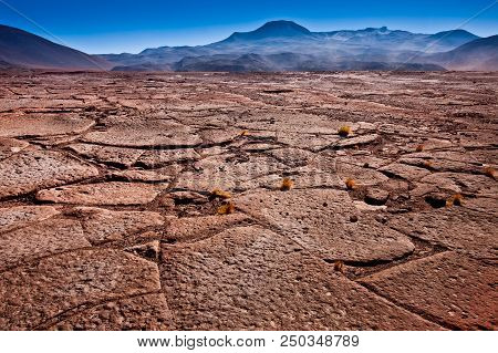 Volcanoes Licancabur And Juriques, Moon Valley, Atacama, Chile