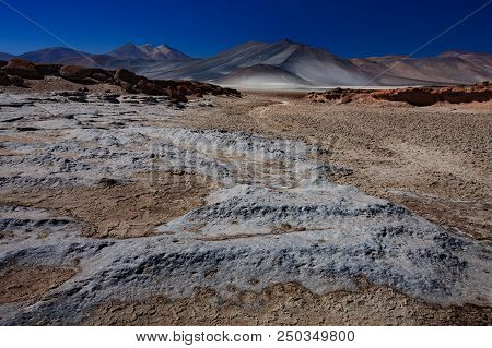 Volcanoes Licancabur And Juriques, Moon Valley, Atacama, Chile