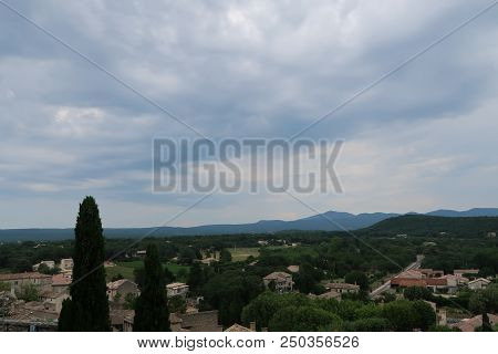 Photography Showing A The Village Of Grignan And Its Surrounding Area. The Photography Was Taken Fro