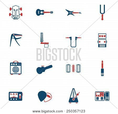 Guitar And Accessories Web Icons For User Interface Design