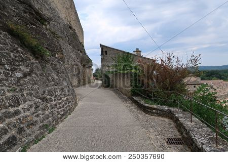 Grignan, France - July 16, 2018: Photography Showing Some Street And Buildings. The Photography Was 
