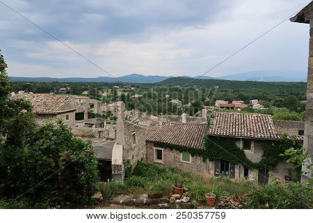 Photography Showing A The Village Of Grignan And Its Surrounding Area. The Photography Was Taken Fro