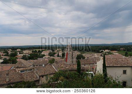 Photography Showing A The Village Of Grignan And Its Surrounding Area. The Photography Was Taken Fro
