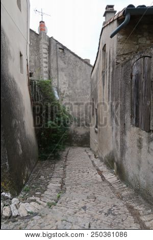 Grignan, France - July 16, 2018: Photography Showing Some Street And Buildings. The Photography Was 