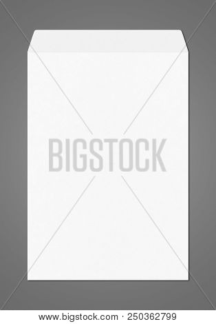 Large A4 White Enveloppe Mockup Template Isolated On Dark Grey Background