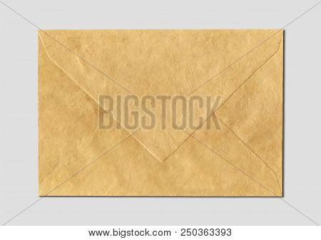 Brown Paper Enveloppe Mockup Template Isolated On Grey Background