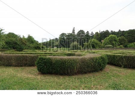 Photography Showing The French Garden Of The Castle Of Grignan. The Photography Was Taken From The S