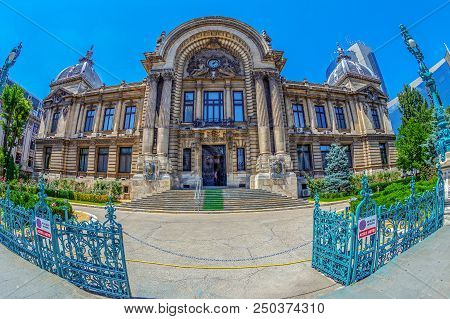 Bucharest, Romania-july 16, 2018: Cec Bank Is A State-owned Romanian Banking Institution Built On Ca