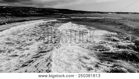 Black And White Aerial Photography
Foam Waves Are Spreading All Over The Coast.