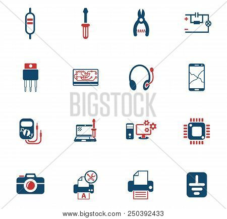 Electronics Repair Web Icons For User Interface Design