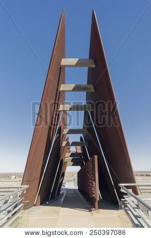Beccles, Suffolk, Uk, July 2018 - Miners Memorial On Top Of The Line Of Lode, In The City Of Broken 