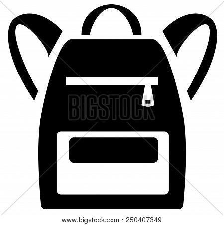 Vector Illustration Of School Backpack. Backpacks For Children, Students, Travelers And Tourists. Ve