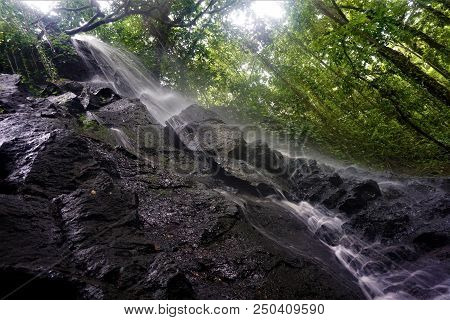 Small Waterfall Near Llanos The Cortes, Costa Rica