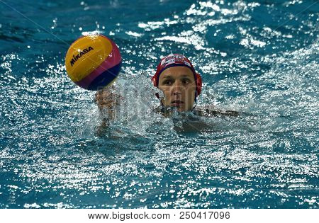 Budapest, Hungary - Jul 27, 2017. Bijac Marko (1) Goalkeeper Of The Croatia Men Waterpolo Team. Fina