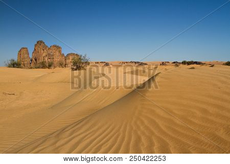 Amazing, Single Rock Formation Near Dajnet, South Algeria, North Africa