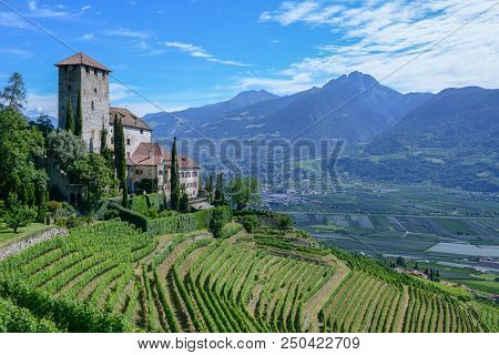 Merano, Italy - 21 June 2018: Castel Lebenberg Near Merano In South Tirol On Italy