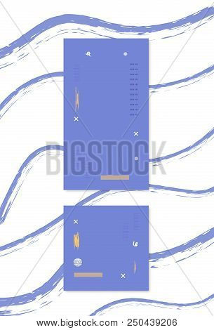 Set Of  Backgrounds With  Elements For Social Media Networks. Story And Post Templates With  Decorat