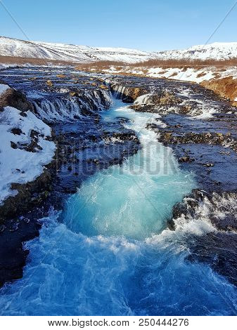 Bruarfoss Waterfall Is One Of The Prettiest Waterfall In Iceland