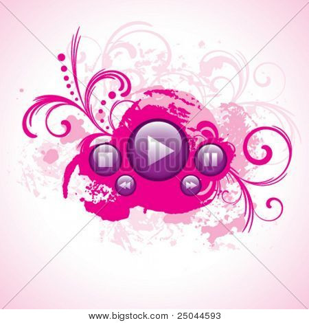 botões de reprodução artística