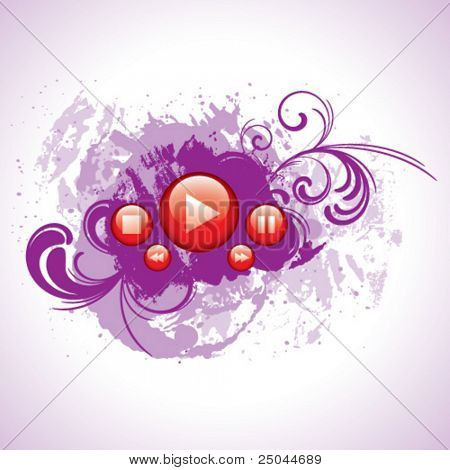 botões de reprodução artística