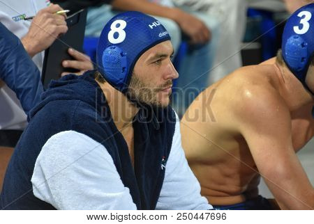Budapest, Hungary - Jul 27, 2017. Gor-nagy Miklos (8) Hungarian Waterpolo Player In The Semifinal. F