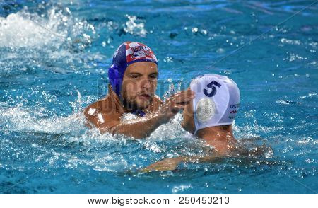 Budapest, Hungary - Jul 29, 2017.  Loncar Luka (cro) Playing Against Hungary In The Final. Fina Wate