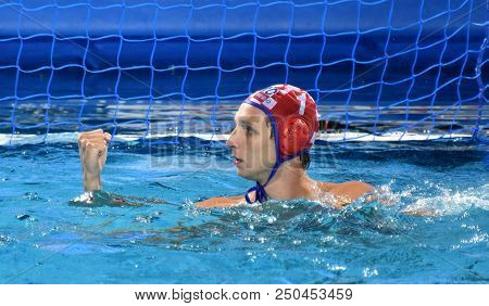 Budapest, Hungary - Jul 29, 2017.  Bijac Marko (cro) Goalkeeper Playing Against Hungary In The Final