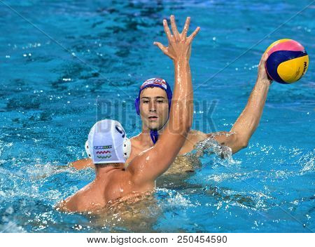 Budapest, Hungary - Jul 29, 2017.  Jokovic Maro (cro) Playing Against Hungary In The Final. Fina Wat