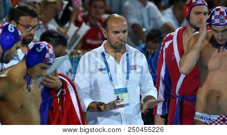 Budapest, Hungary - Jul 29, 2017. Ivica Tucak, Head Coach Of Croatia In The Final. Fina Waterpolo Wo