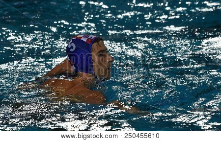 Budapest, Hungary - Jul 29, 2017.  Jokovic Maro (cro) Playing Against Hungary In The Final. Fina Wat