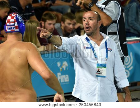 Budapest, Hungary - Jul 29, 2017. Ivica Tucak, Head Coach Of Croatia In The Final. Fina Waterpolo Wo