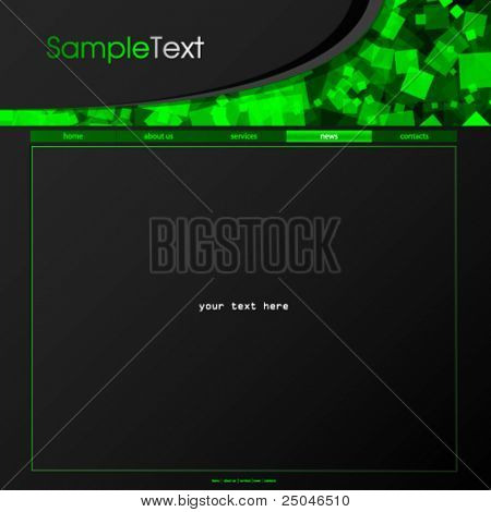 Bearbeitbare Website-Templates in schwarzen und grünen Farben. Vektor-Illustration.