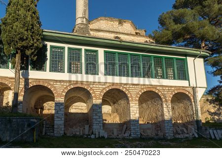 Ioannina, Greece - December 27, 2014: Amazing Sunset View Of Aslan Pasha Mosque In Castle Of City Of