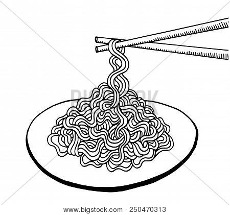 Black And White Doodle Noodle, Hand Drawing