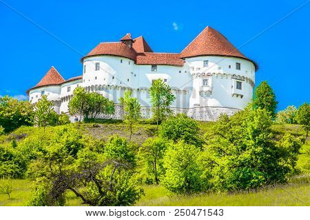 Scenic View At Medieval Castle In Zagorje Region, Veliki Tabor Landmark.