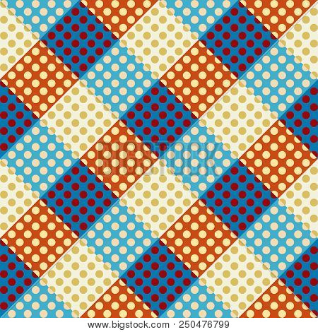 Seamless Geometric Pattern. Classic Polka Dot Pattern In A Patchwork Collage Style. Vector Image.